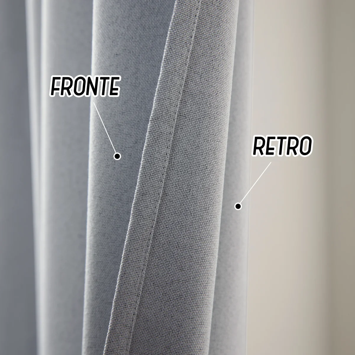 TENDA BARBADOS TOTALMENTE OSCURANTE 1 PANNELLO 140X150CM GRIGIO - immagine 4